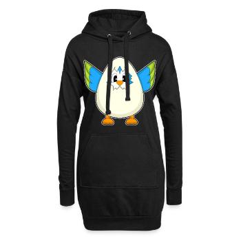 Papagei Ei - Hoodie-Kleid - Schwarz - Vorne