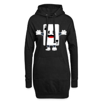Poker Pokerkarten - Hoodie-Kleid - Schwarz - Vorne