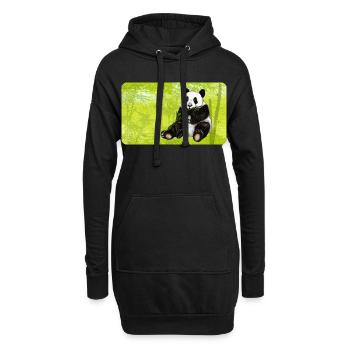 Ours panda mignon avec bambou dans la forêt de bambous - Sweat-shirt à capuche long Femme - noir - Devant