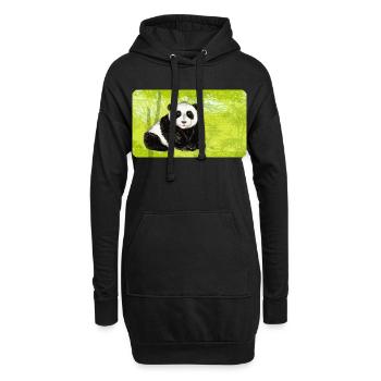 Grand Papa Panda Ours dans la forêt de bambous - Sweat-shirt à capuche long Femme - noir - Devant