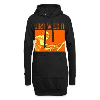 Blague du soudeur - Sweat-shirt à capuche long Femme - noir - Devant