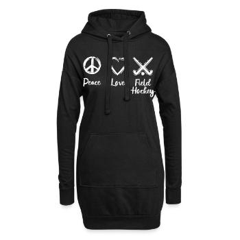 Hockey sur gazon Peace Love - Sweat-shirt à capuche long Femme - noir - Devant