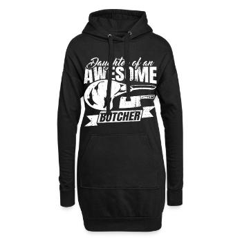 Fille de boucher - Sweat-shirt à capuche long Femme - noir - Devant