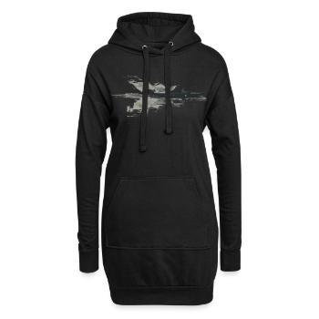 Rower - Hoodie Dress - black - Front