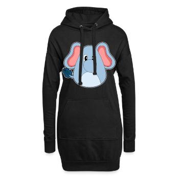 Elefant Ostern Osterei - Hoodie-Kleid - Schwarz - Vorne