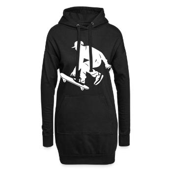 Garçon de planche à roulettes - Sweat-shirt à capuche long Femme - noir - Devant