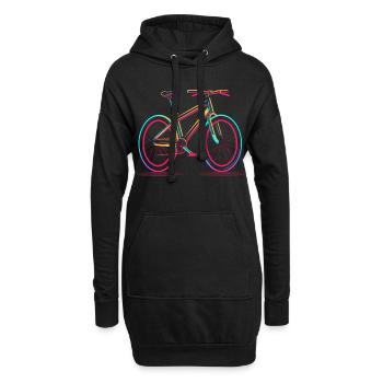 Rennrad 80er Jahre Stil - Hoodie-Kleid - Schwarz - Vorne