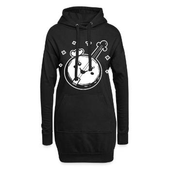 Banjo Cartoon Stil - Hoodie-Kleid - Schwarz - Vorne