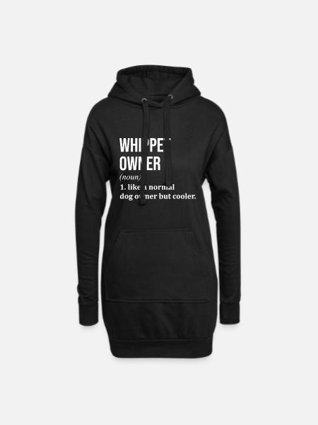 Whippet Whippet Whippet - Hoodie Dress - black