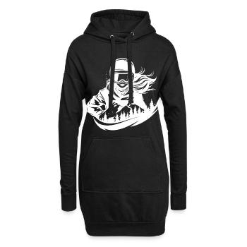 Snowboarderin Mädchen - Hoodie-Kleid - Schwarz - Vorne