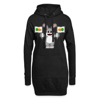 Carotte Lapin - Sweat-shirt à capuche long Femme - noir - Devant