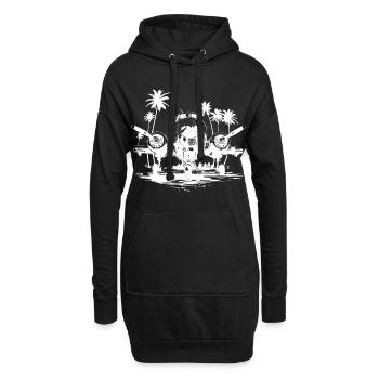 Dessin d’avion - Sweat-shirt à capuche long Femme - noir - Devant