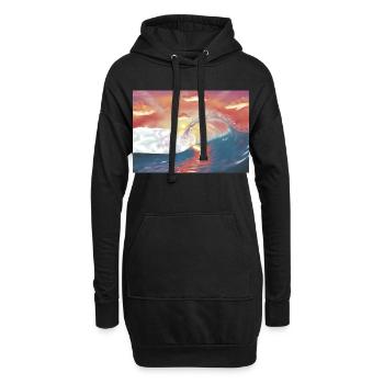 Crépuscule Marin Fantastique - Sweat-shirt à capuche long Femme - noir - Devant