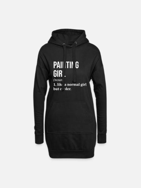 Maler Maler Maler Maler - Hoodie-Kleid - Schwarz