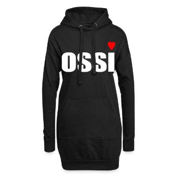 Ossi avec cœur rouge - Sweat-shirt à capuche long Femme - noir - Devant