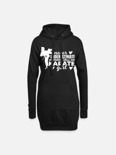 Karate Mädchen - Hoodie-Kleid - Schwarz