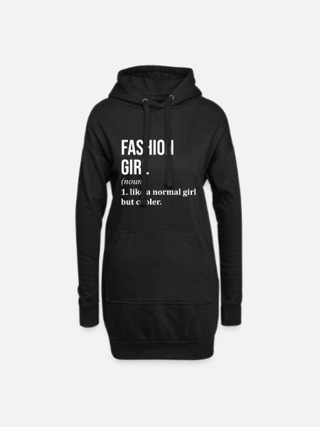 Mode Mode Mode - Hoodie-Kleid - Schwarz