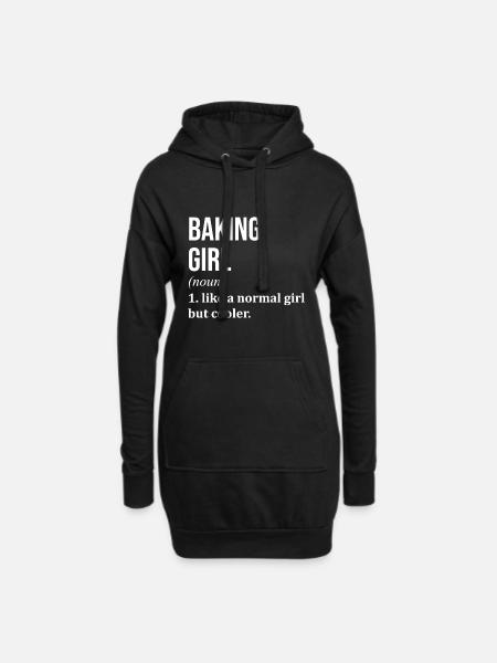 Backen, Backen, Backen, Backen - Hoodie-Kleid - Schwarz