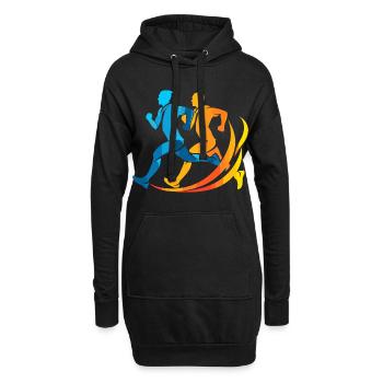Jogger Comic Look - Hoodie-Kleid - Schwarz - Vorne