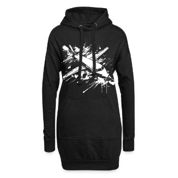 Flugzeug Streetart - Hoodie-Kleid - Schwarz - Vorne
