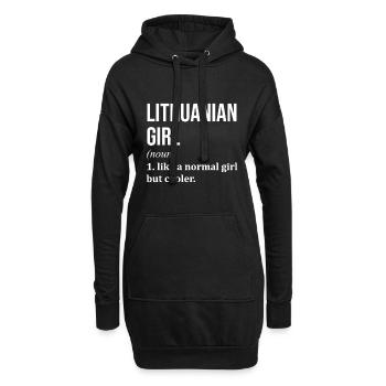 Litauen - Hoodie-Kleid - Schwarz - Vorne