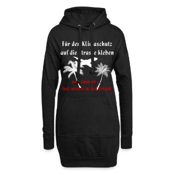 Für den Klimaschutz festkleben Klima Urlaub - Hoodie-Kleid - Schwarz - Vorne