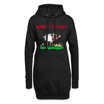 The Sheep Revolt - Hoodie Dress - black - Front