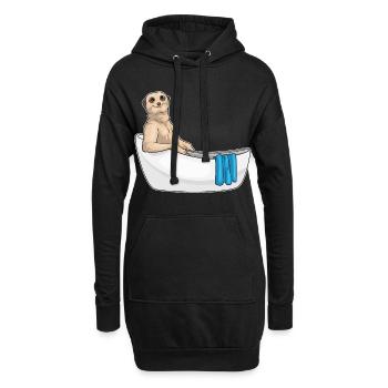 Erdmännchen Baden Badewanne - Hoodie-Kleid - Schwarz - Vorne