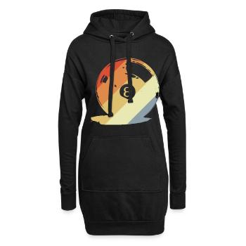Graphique rétro boule de billard - Sweat-shirt à capuche long Femme - noir - Devant