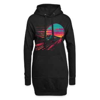Chemin de fer - Sweat-shirt à capuche long Femme - noir - Devant