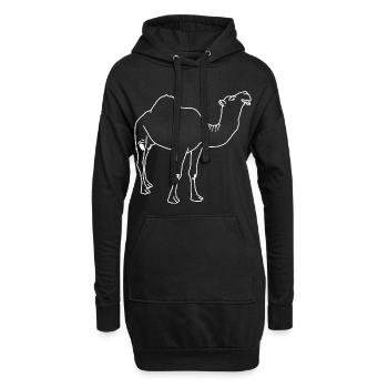 Dromedar lineart - Hoodie-Kleid - Schwarz - Vorne