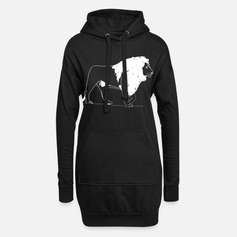 Löwe - Hoodie-Kleid - Schwarz