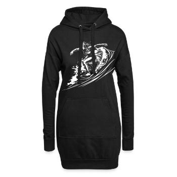 Surfeuse - Sweat-shirt à capuche long Femme - noir - Devant