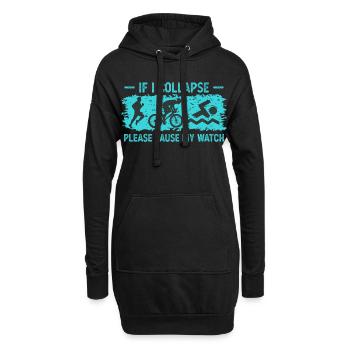 Si je m’effondre, veuillez mettre ma montre en pause - Sweat-shirt à capuche long Femme - noir - Devant