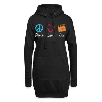 Paix Amour Années 80 - Sweat-shirt à capuche long Femme - noir - Devant