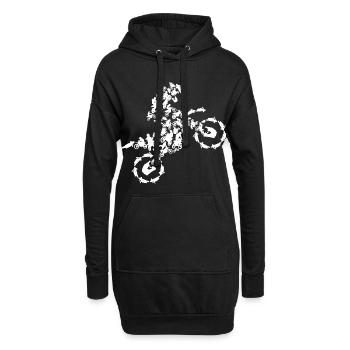 Motocross Silhouette - Hoodie-Kleid - Schwarz - Vorne