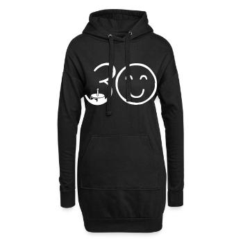 30e anniversaire - Sweat-shirt à capuche long Femme - noir - Devant