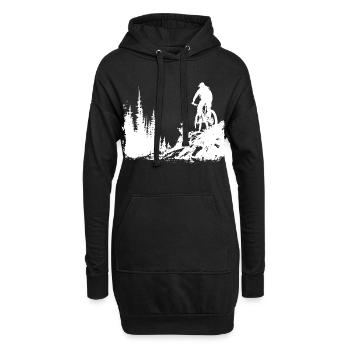 Mountainbiking Skizze - Hoodie-Kleid - Schwarz - Vorne