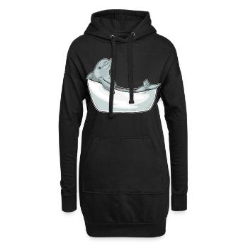 Baignoire Dolphin - Sweat-shirt à capuche long Femme - noir - Devant
