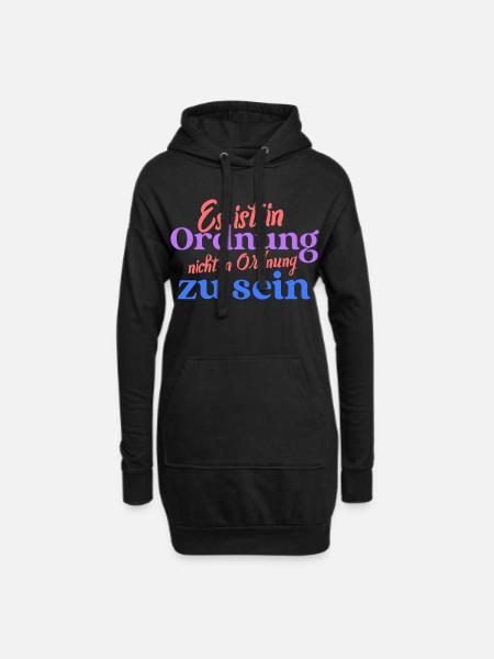 Es ist in Ordnung, nicht in Ordnung zu sein - Hoodie-Kleid - Schwarz