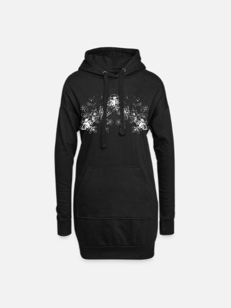 PAPILLONS - Sweat-shirt à capuche long Femme - noir