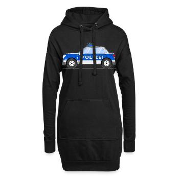 Polizeiauto in Blau und Silber - Hoodie-Kleid - Schwarz - Vorne