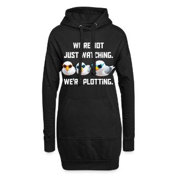 Wir schauen nicht nur Wir schmieden Pläne - Hoodie-Kleid - Schwarz - Vorne