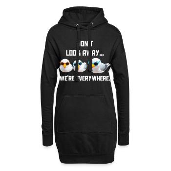 Don't look away... we're everywhere - Hoodie-Kleid - Schwarz - Vorne