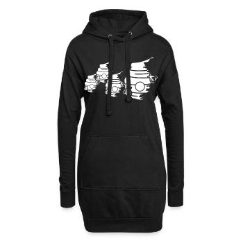 Bienenstock Skizze - Hoodie-Kleid - Schwarz - Vorne