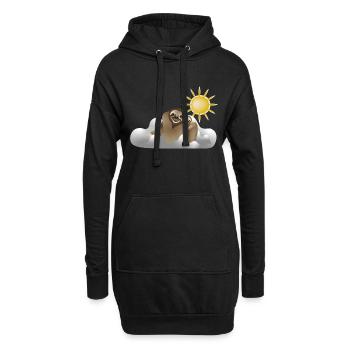 Nuages paresseux - Sweat-shirt à capuche long Femme - noir - Devant