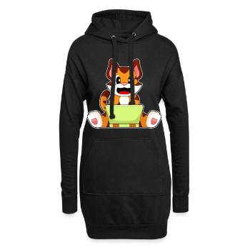 Tiger Laptop - Hoodie-Kleid - Schwarz - Vorne