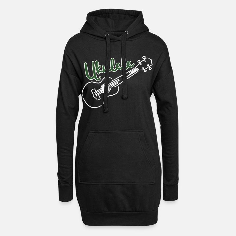 Ukulele - Music Lover - Hoodie-Kleid - Schwarz