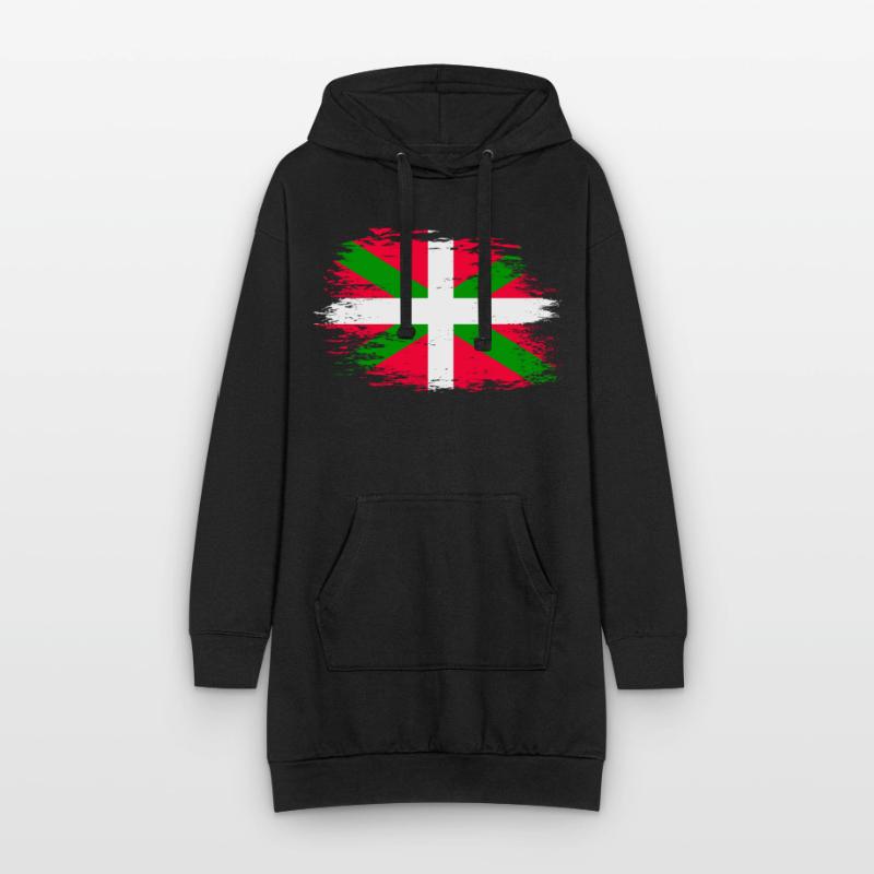 Drapeau basque utilisé Sweat-shirt à capuche long Femme