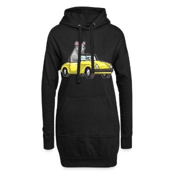 Ratte Auto - Hoodie-Kleid - Schwarz - Vorne